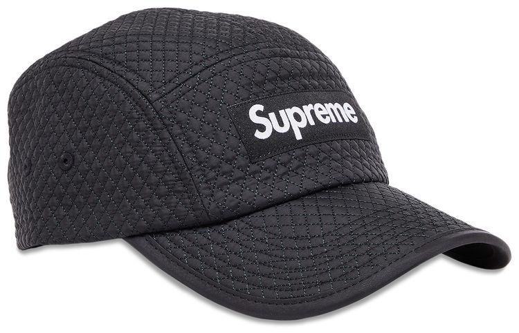 Supreme Micro Quilted Camp Cap Black