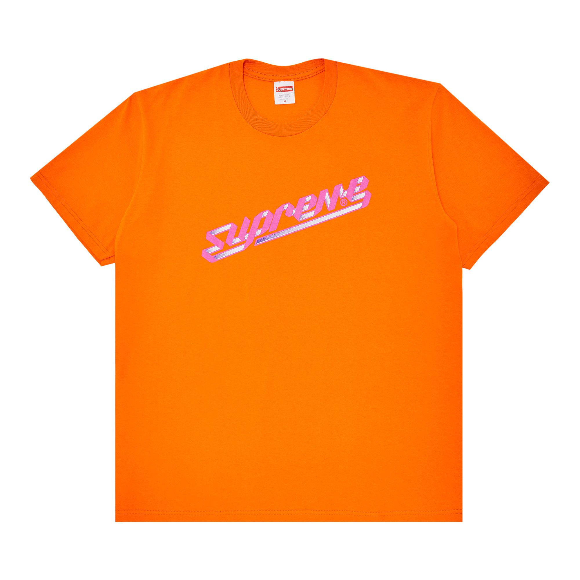 Orange supreme cheap box logo tee