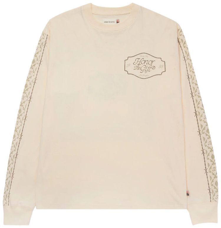 Honor The Gift Pattern Long Sleeve T Shirt Bone