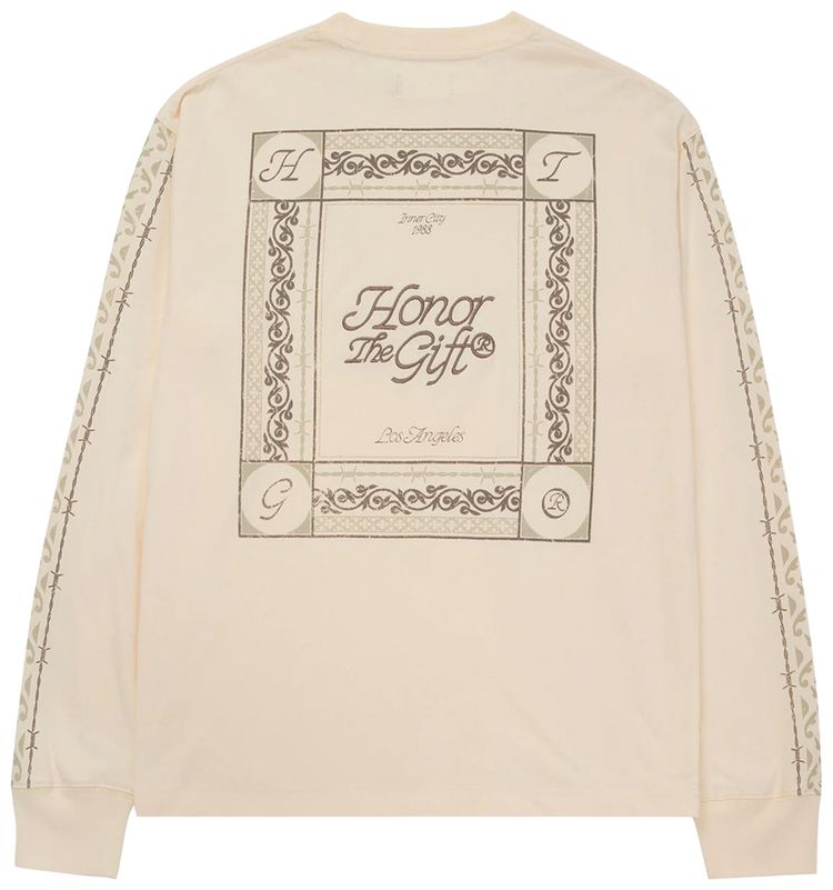 Honor The Gift Pattern Long Sleeve T Shirt Bone