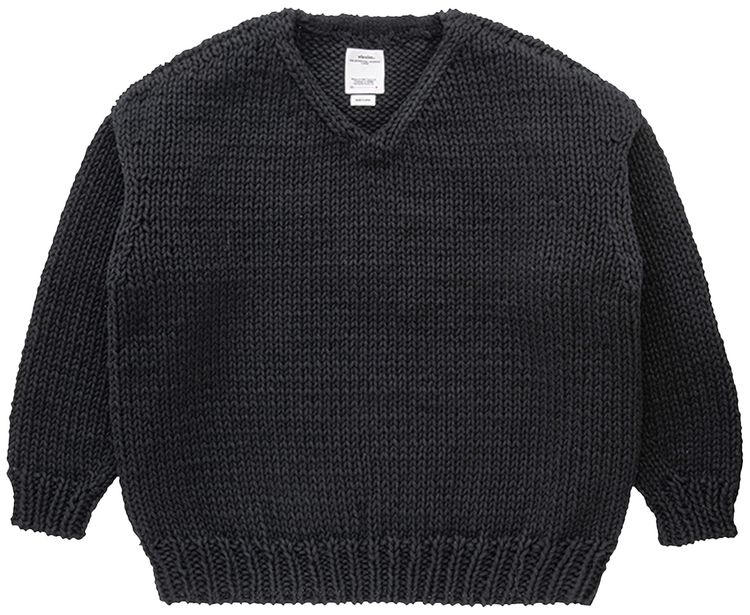 Visvim Amplus V Neck Knit Long Sleeve Black