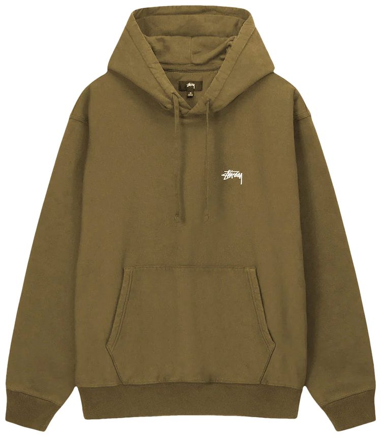 Stussy Stock Logo Hoodie Olive