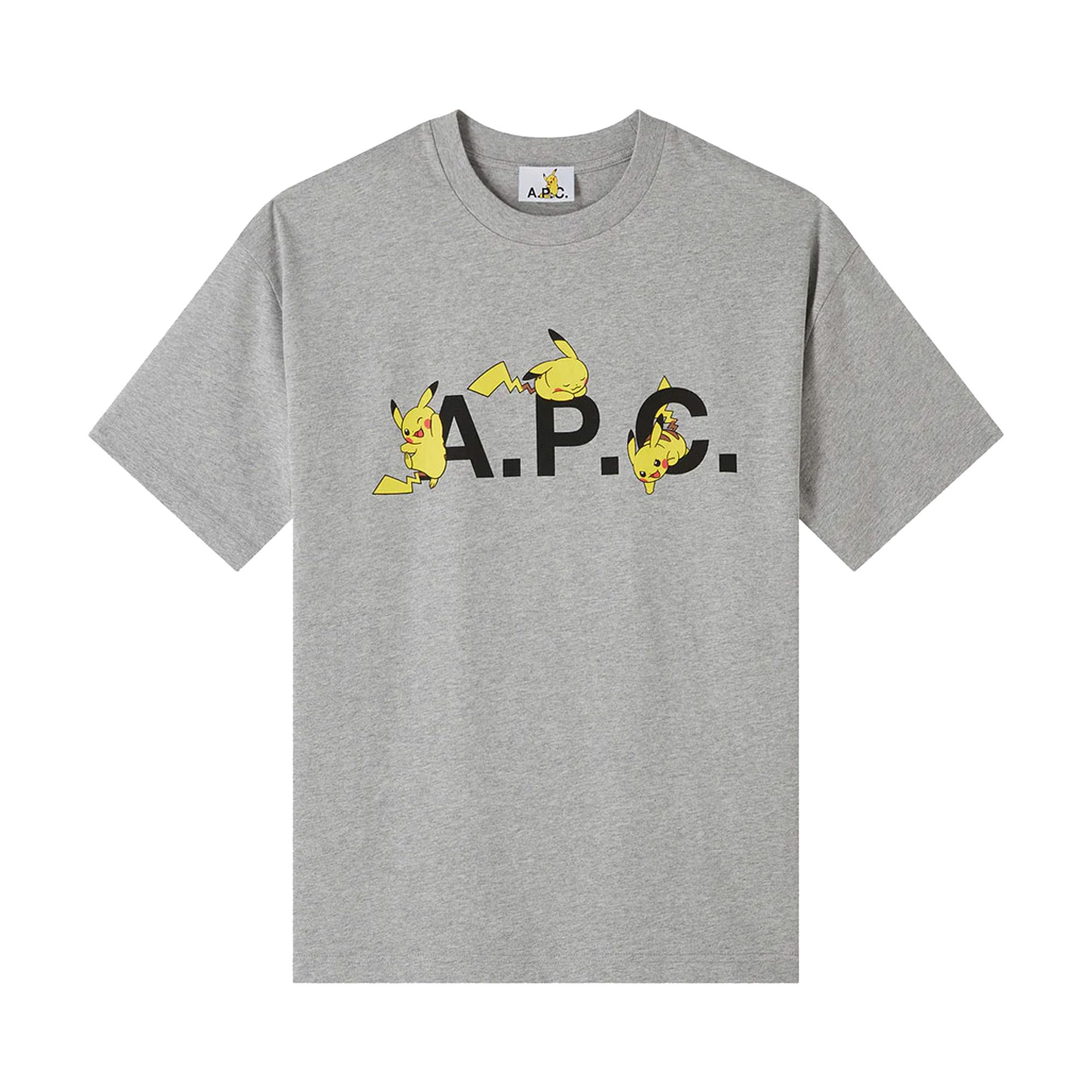 Buy A.P.C. x Pokémon Pikachu T-Shirt 'Heather Pale Grey' - COEZB