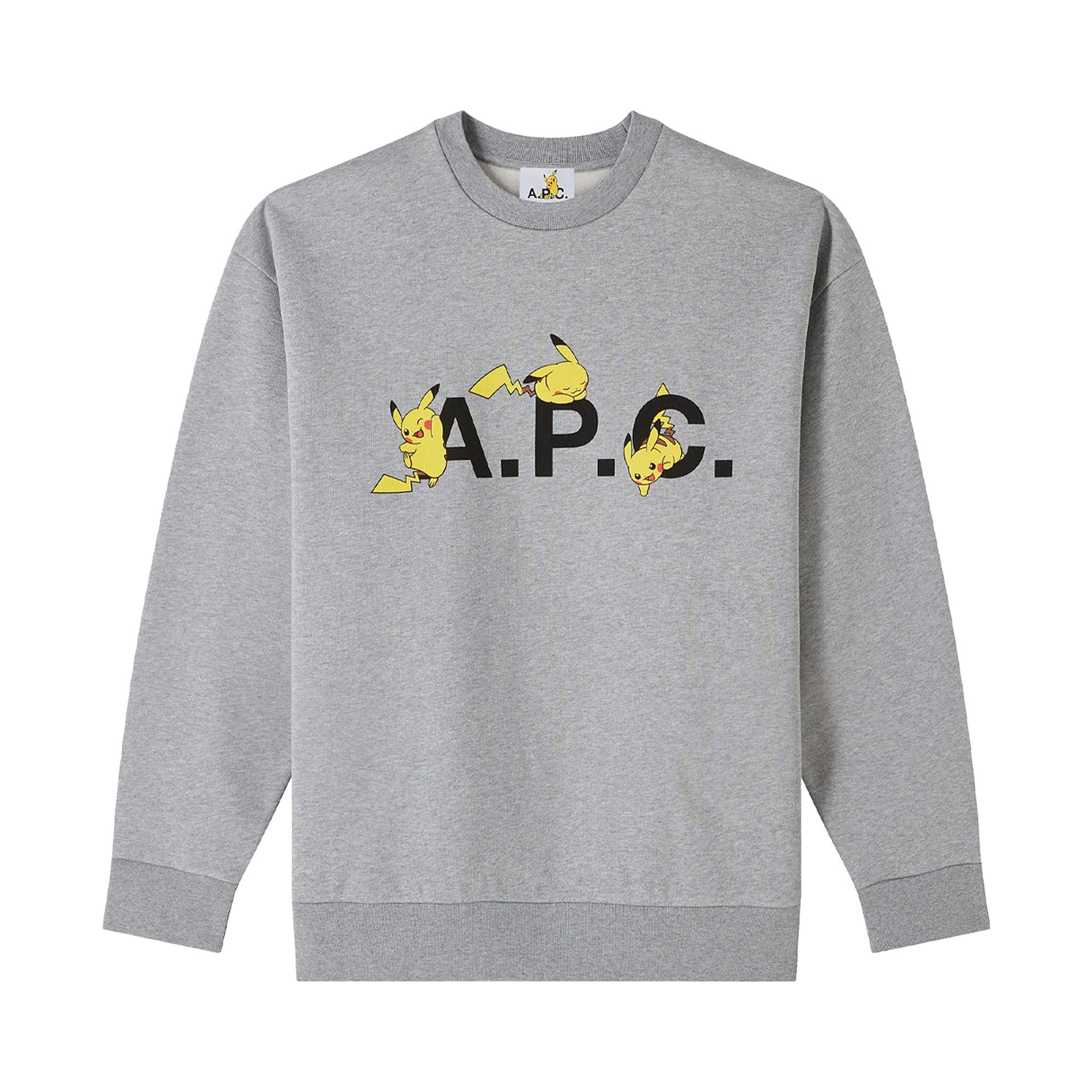Buy A.P.C. x Pokémon Pikachu Crew Sweater 'Heather Pale Grey