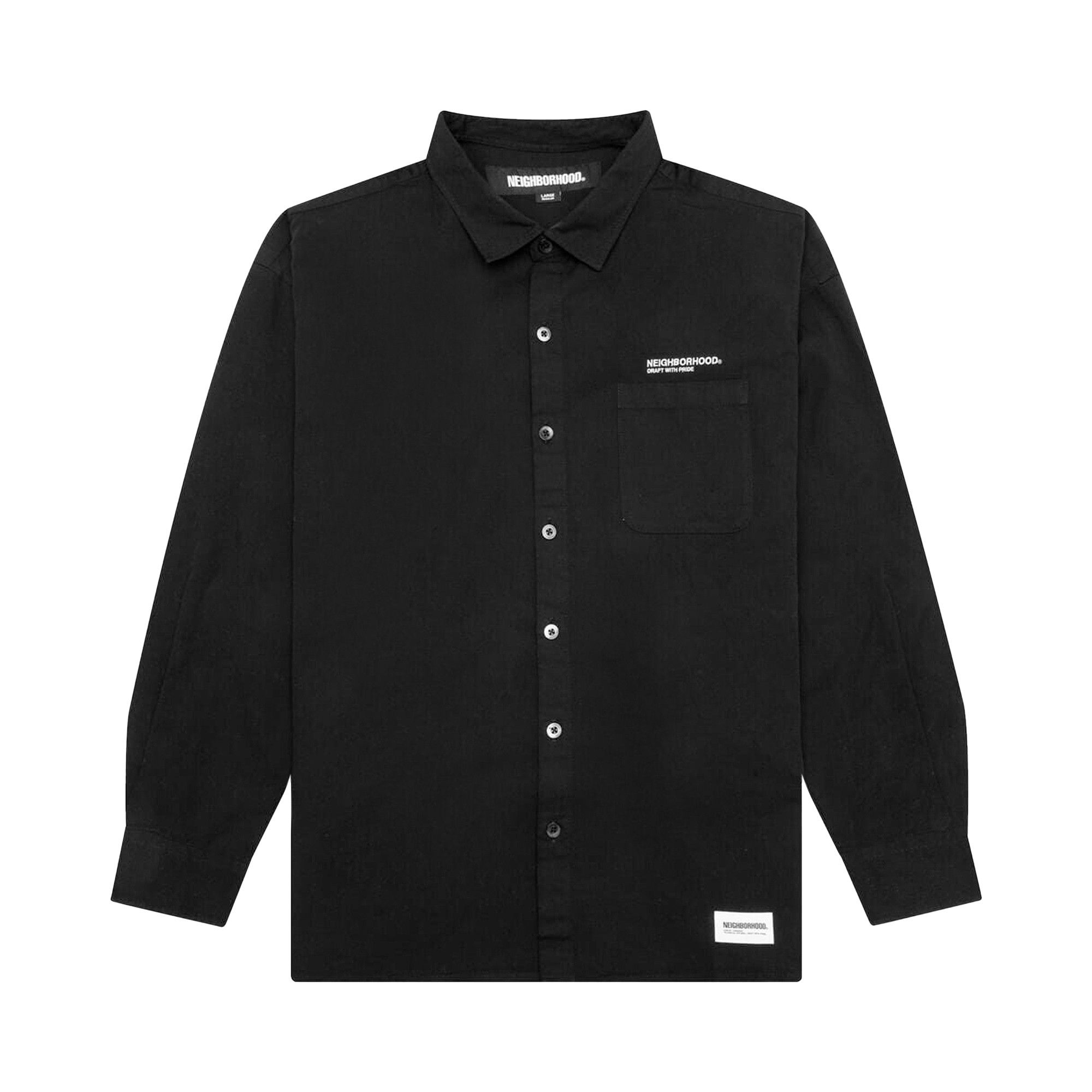 Buy Neighborhood Long-Sleeve Overshirt 'Black' - 232SPNH SHM03