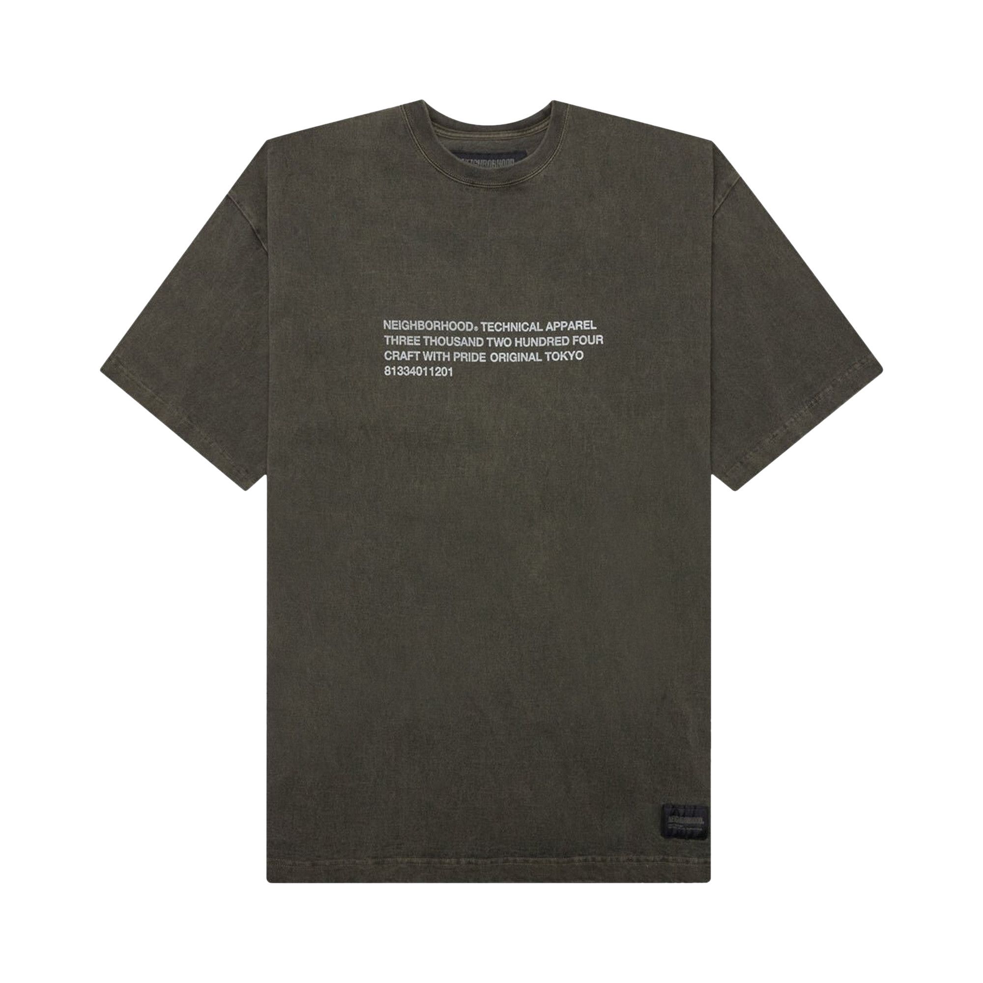 Buy Neighborhood Short-Sleeve Pigment Dyed Crewneck 'Olive Drab