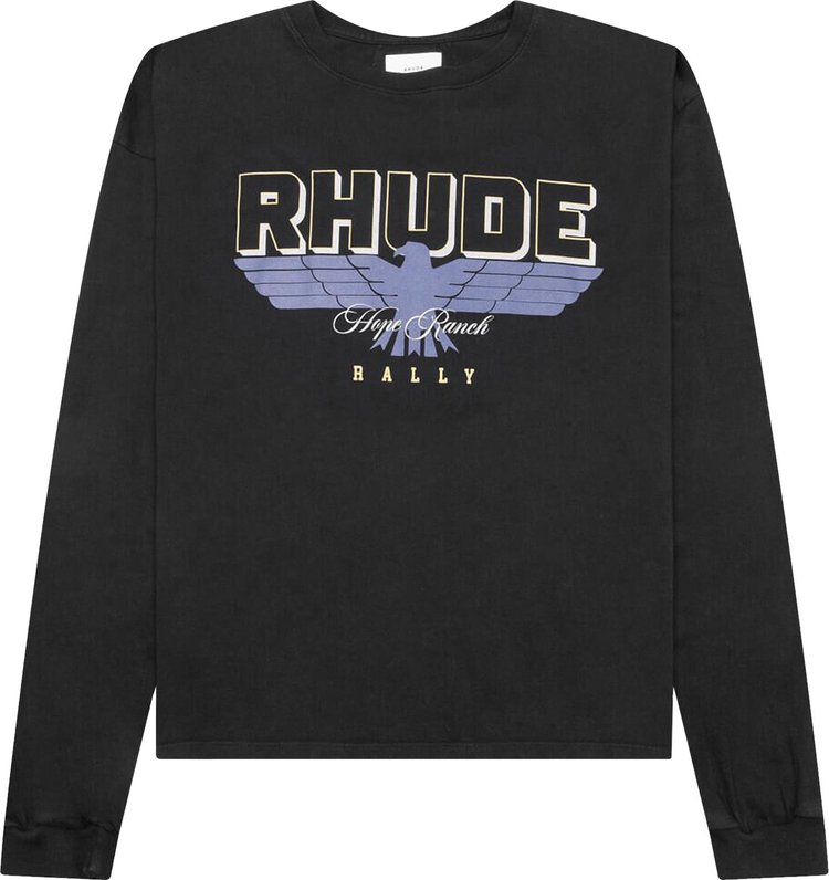 Rhude Hope Ranch Long Sleeve Tee Vintage Black