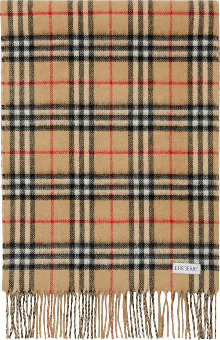 Burberry Checked Cashmere Scarf 'Archive Beige'