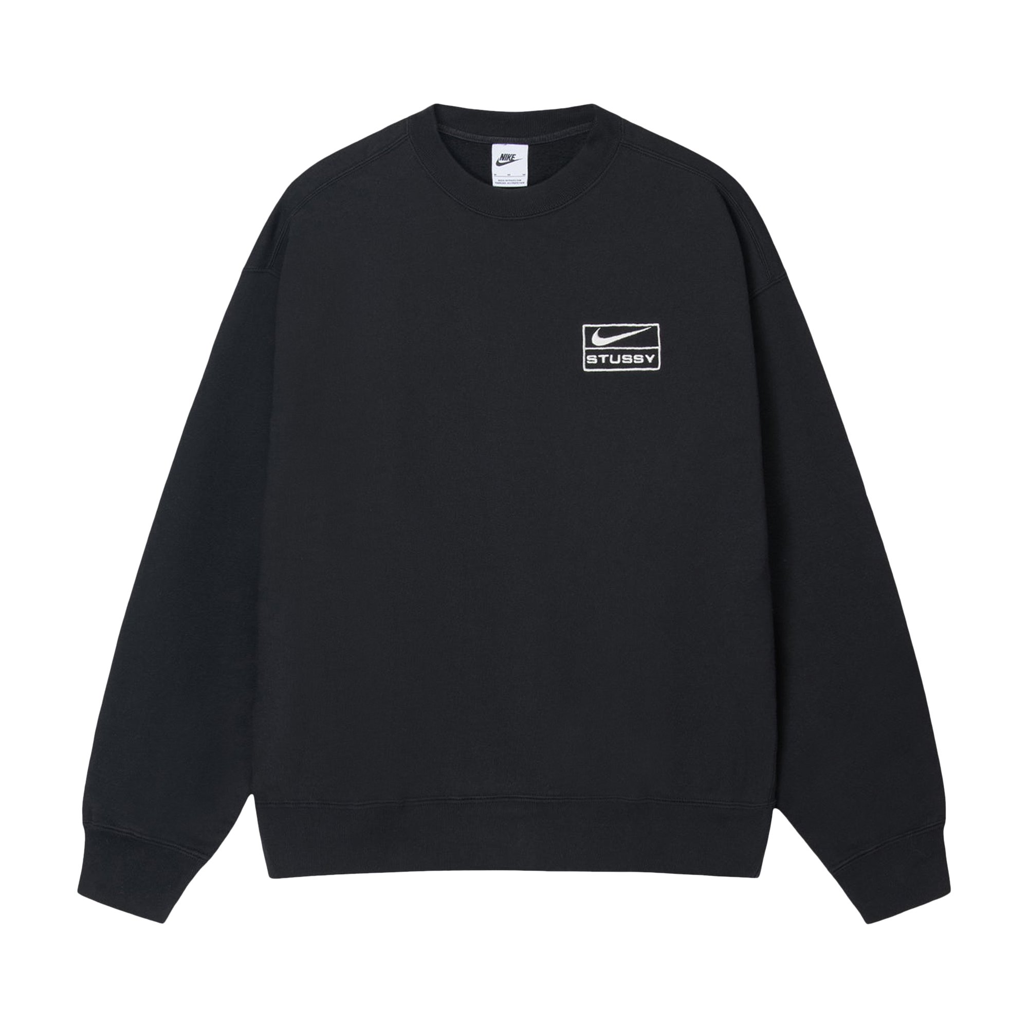 Buy Stussy x Nike Pigment Dyed Fleece Crew 'Black' - FQ3015642