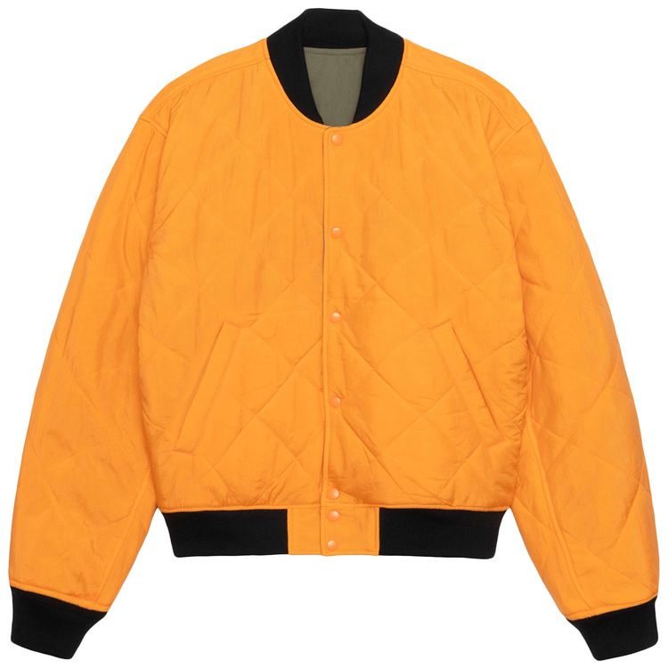 Stussy x Nike Reversible Varsity Jacket Medium OliveBright Mandarin