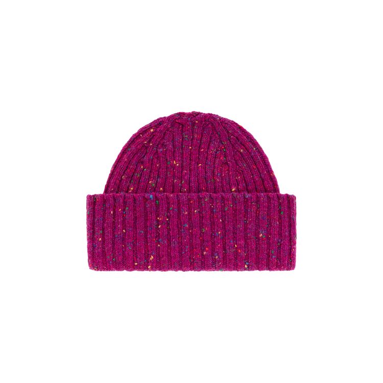 Aime Leon Dore x Drakes Donegal Ribbed Knit Beanie Fuschia