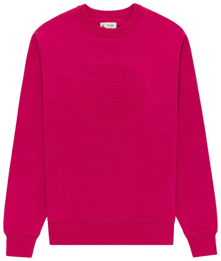 Aime Leon Dore x Drakes Embossed Crewneck Sweatshirt Fuchsia