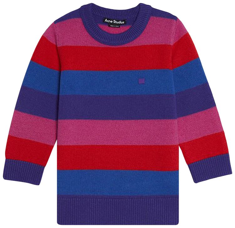 Acne Studios Kids Nimah Stripe Crew Sweater PurpleMulticolor