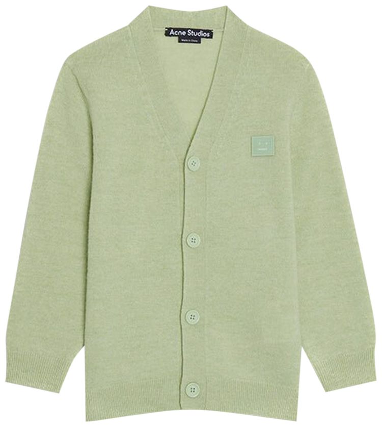 Acne Studios Kids Wool Cardigan Pale Green Melange
