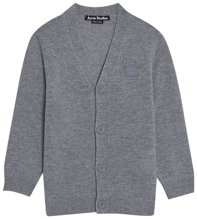 Acne Studios Kids Wool Cardigan Grey Melange