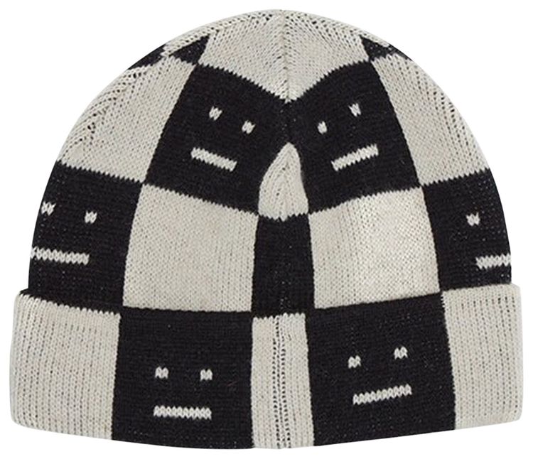 Acne Studios Kids Logo Beanie BlackOatmeal Melange