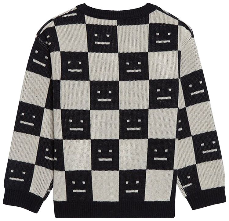 Acne Studios Kids Jacquard Logo Sweater BlackOatmeal Beige