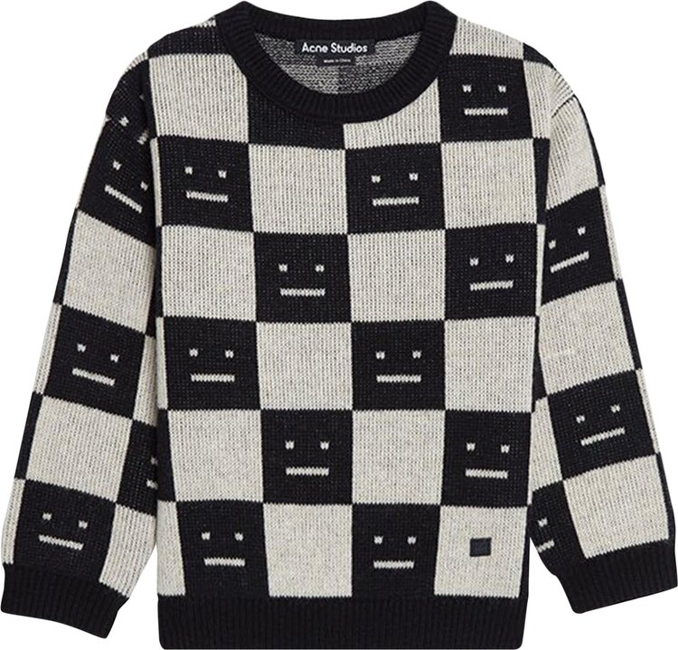 Acne Studios Kids Jacquard Logo Sweater 'Black/Oatmeal Beige'