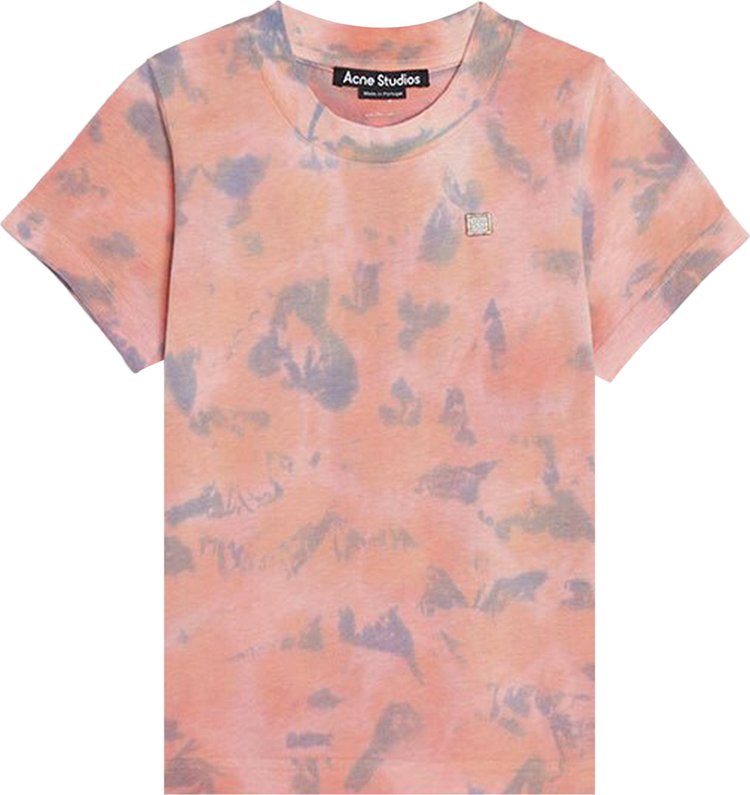 Acne Studios Kids Mini Cloud Print Nash Face Patch T Shirt Peach Orange