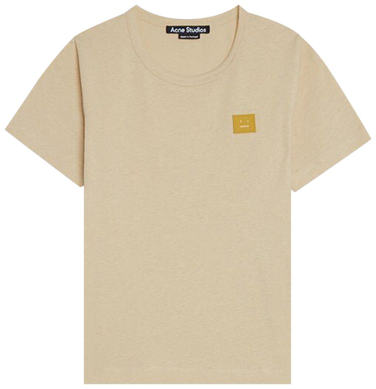 Acne Studios Kids Nash Face T Shirt Pale Yellow Melange