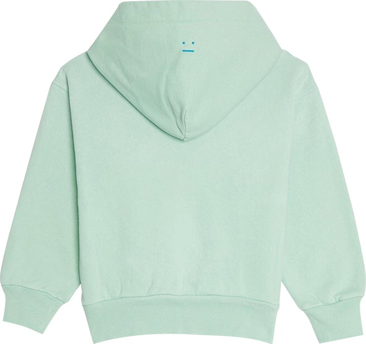 Acne Studios Kids Logo Patch Zip Up Hoodie Sea Foam Green