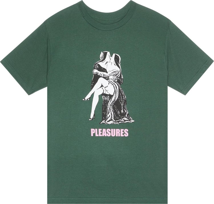 Pleasures French Kiss T Shirt Hunter Green