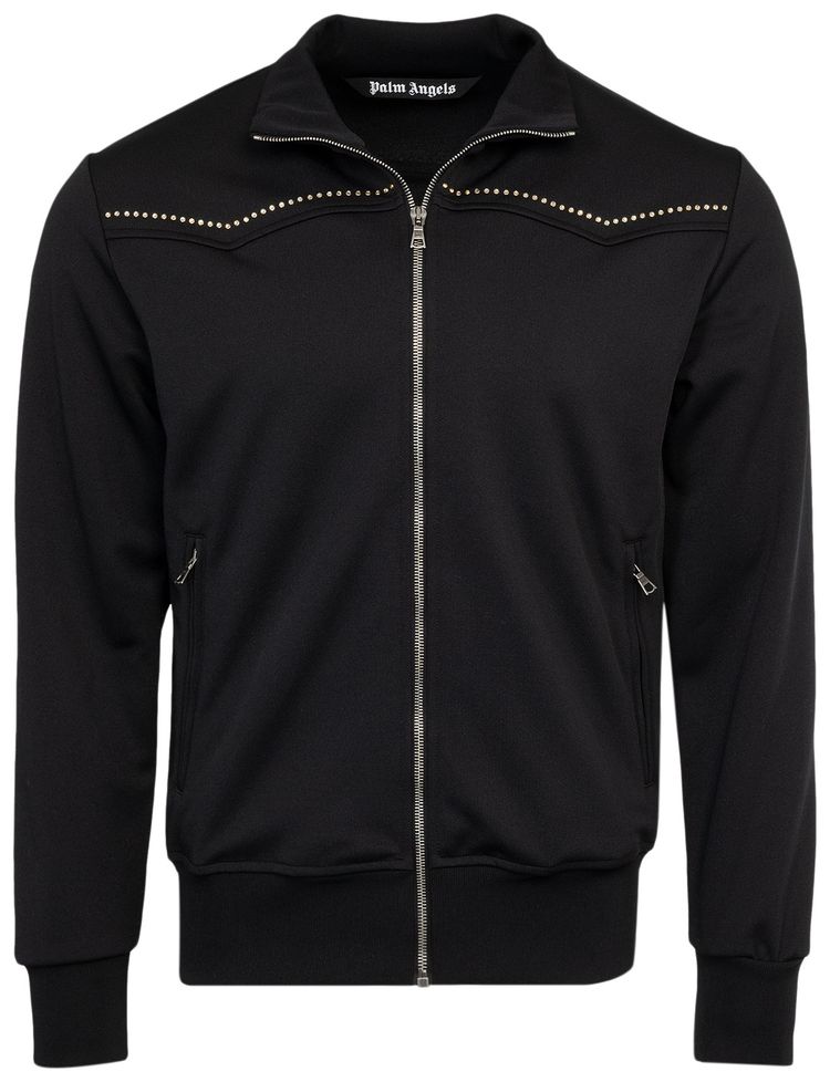 Palm Angels Monogram Stud Track Jacket BlackSilver
