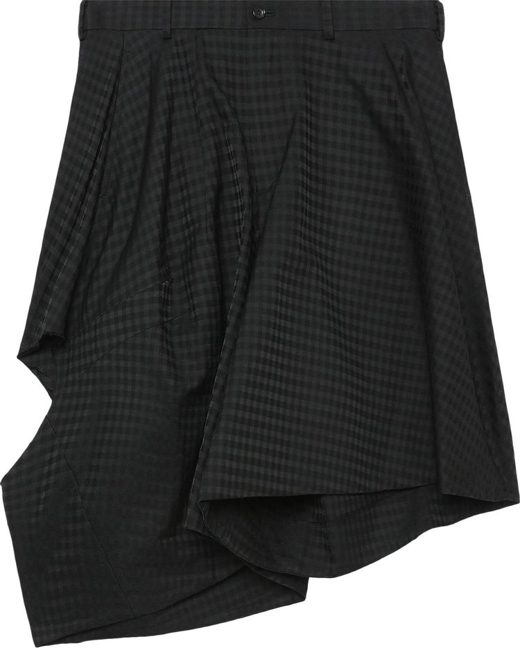 Comme des Garçons Homme Plus Asymmetric Check Shorts 'Black'