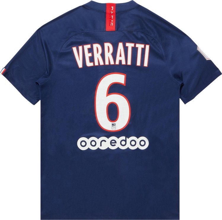 Pre Owned Paris Saint Germain Verratti 6 Home Stadium Jersey Navy