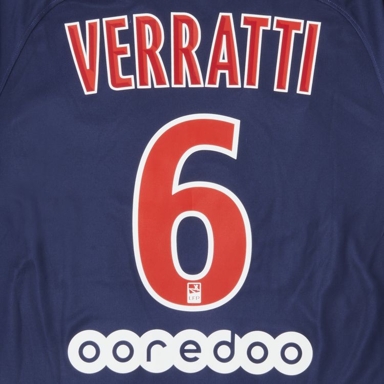 Pre Owned Paris Saint Germain Verratti 6 Home Stadium Jersey BlueRed