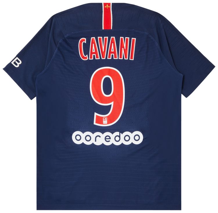 Pre Owned Paris Saint Germain Cavani 9 Home Match Jersey BlueRed