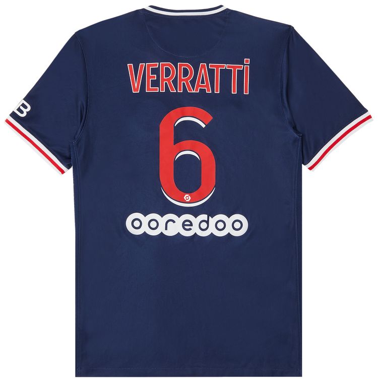 Pre Owned Paris Saint Germain Verratti 6 Home Stadium Jersey NavyRed