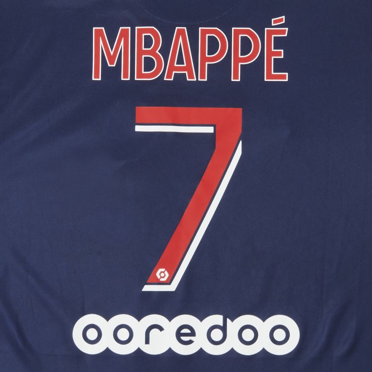 Pre Owned Paris Saint Germain Mbappe 7 Home Stadium Jersey NavyRed