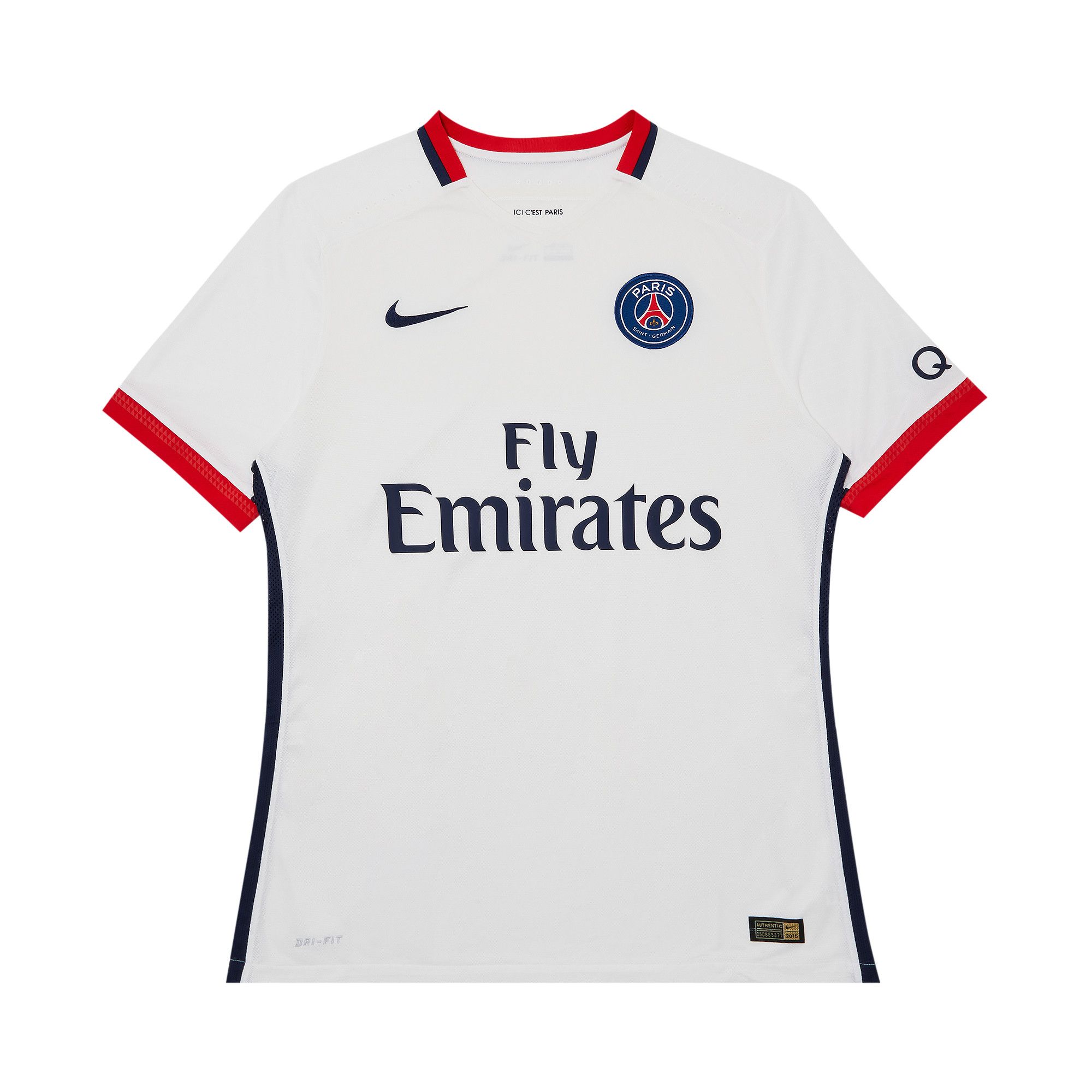 Buy Paris Saint Germain Stock Pro Away Jersey White 4692 1FW150109SPAJ WHIT GOAT UK