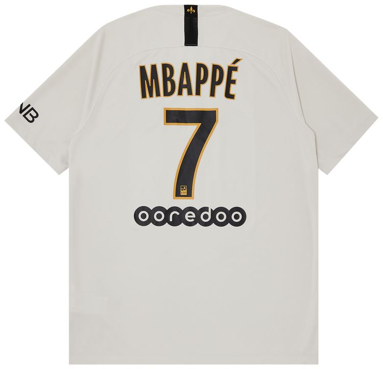 Pre Owned Paris Saint Germain Mbappe 7 Away Stadium Jersey GreyYellow