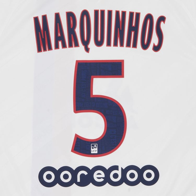 Pre Owned Paris Saint Germain Marquinhos 5 Third Stadium Jersey White