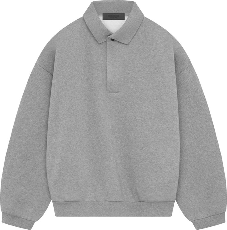 Fear of God Essentials Long-Sleeve Polo 'Dark Heather Oatmeal'