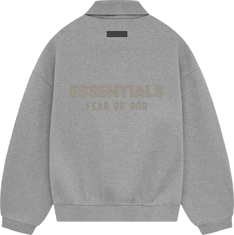 Fear of God Essentials Long Sleeve Polo Dark Heather Oatmeal