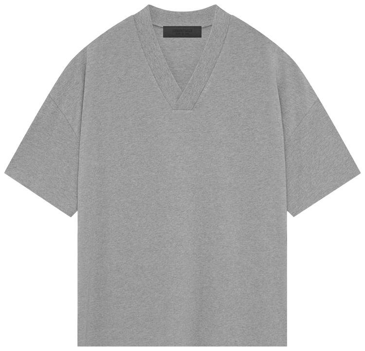 Fear of God Essentials V Neck T Shirt Dark Heather Oatmeal