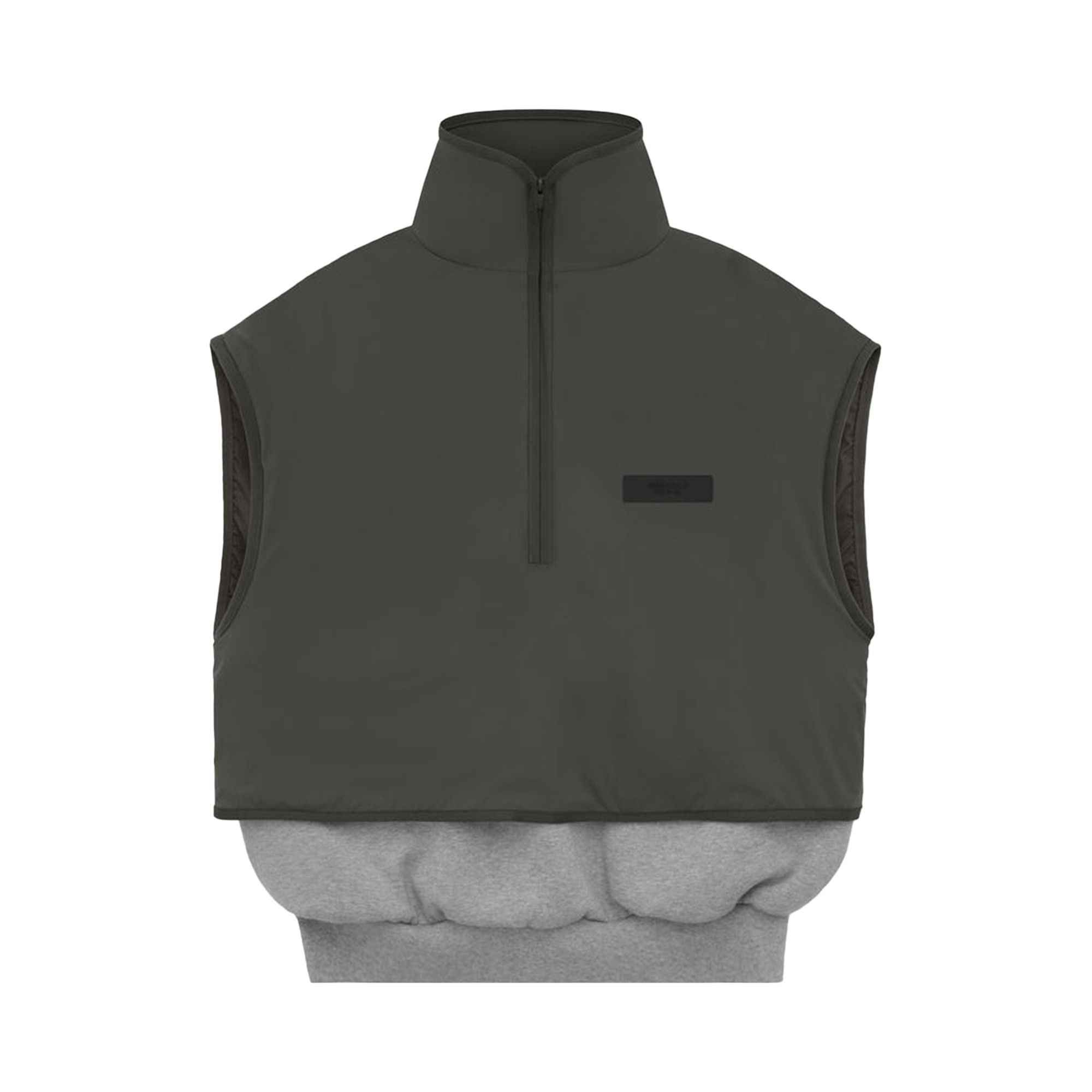 【ESSENTIALS】Nylon Fleece Mockneck Vest/ Dark Heather / Ink Buy Fear of God Essentials Nylon Fleece Mockneck Vest 'Dark