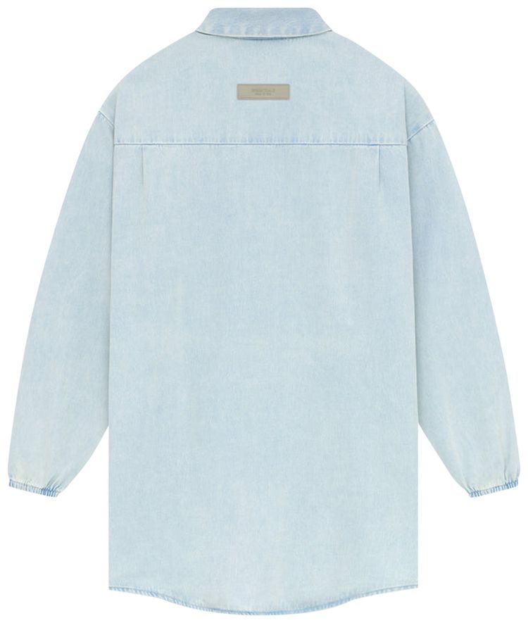 Buy Fear of God Essentials Button Down Shirt 'Light Washed Denim ...