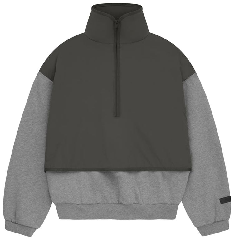 Fear of God Essentials Kids Nylon Fleece Mockneck Sweater Dark Heather OatmealInk