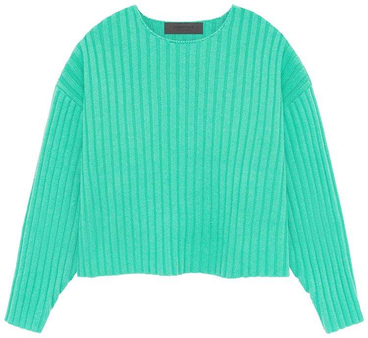 Fear of God Essentials Kids Raw Neck Sweater Mint Leaf