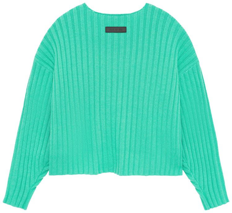 Fear of God Essentials Kids Raw Neck Sweater Mint Leaf