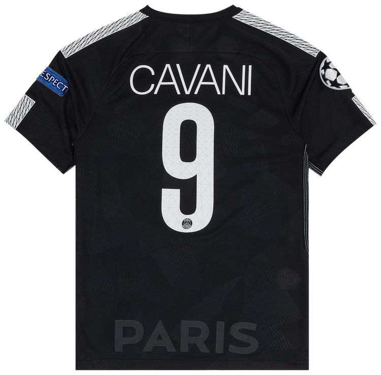 Pre Owned Paris Saint Germain Cavani 9 Third Stadium Jersey Black