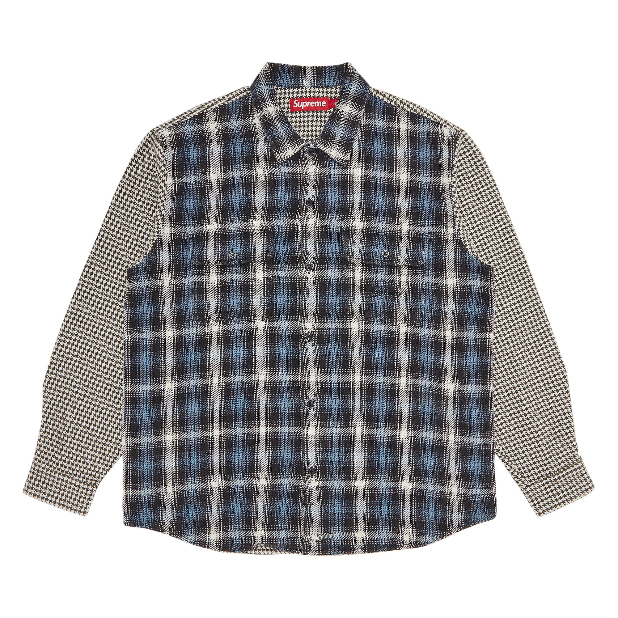 Buy Supreme Houndstooth Plaid Flannel Shirt 'Navy' - FW23S48 NAVY