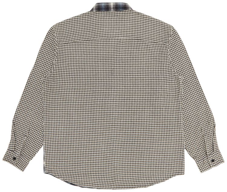 Supreme Houndstooth Plaid Flannel Shirt Navy