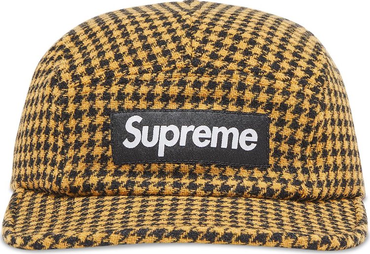 Supreme Houndstooth Wool Camp Cap 'Yellow'