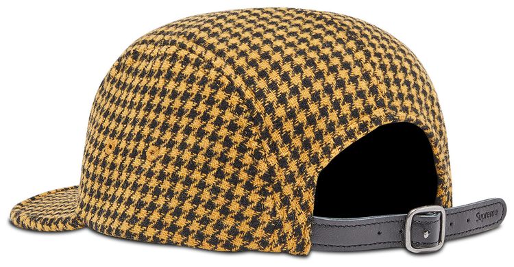 Supreme Houndstooth Wool Camp Cap Yellow