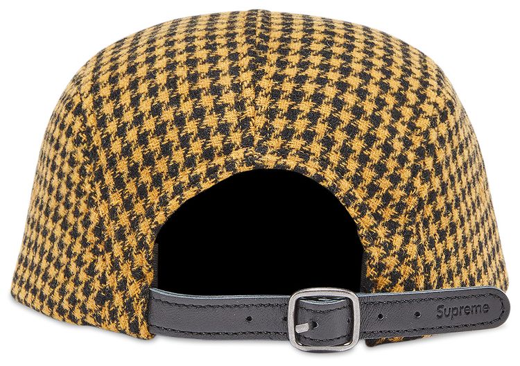 Supreme Houndstooth Wool Camp Cap Yellow
